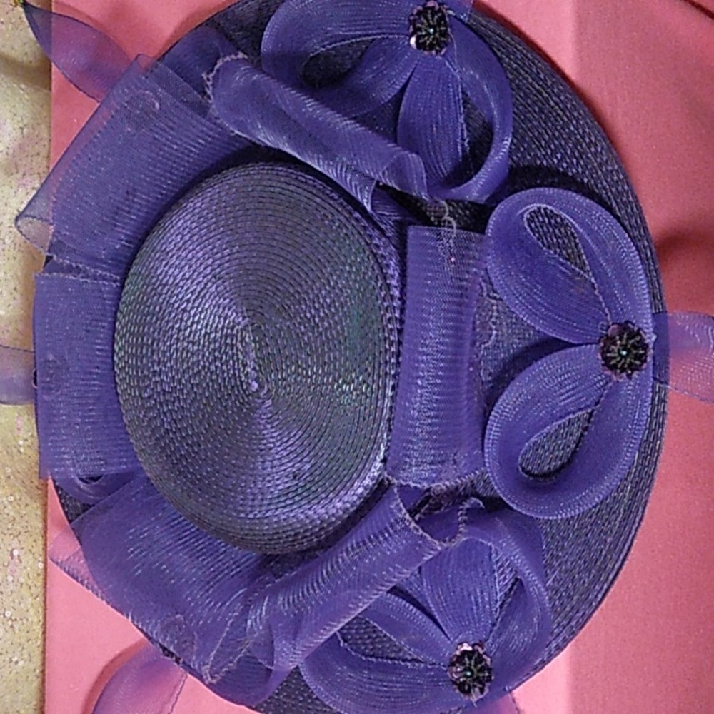 Purple Hat with Bows